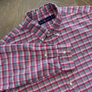 Ralph Lauren‎ Shirt Mens XL Pink/Blue Plaid Button Down EXCELLENT Fast Ship